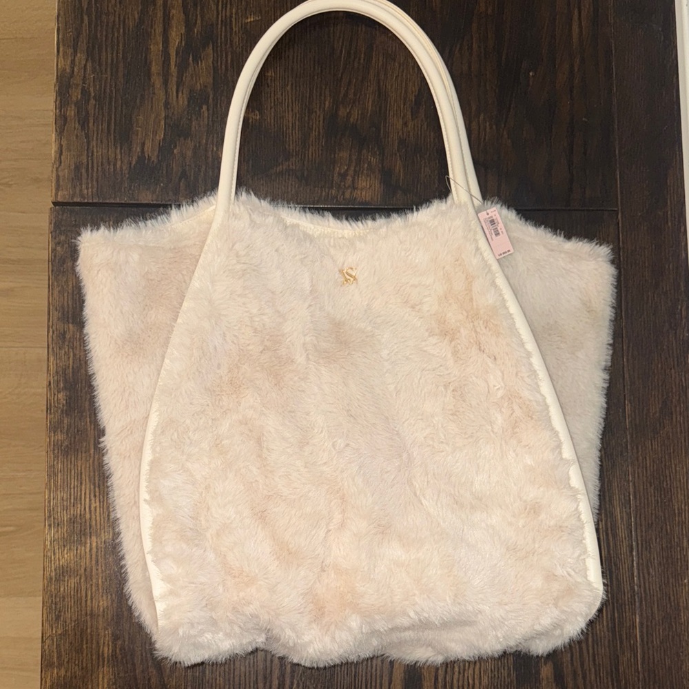 Victoria’s Secret Cream Faux Fur Tote Bag